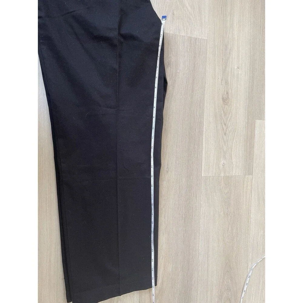 Dockers Signature Khaki Men Black Classic Fit Pleated Twill Stretch Pants 34